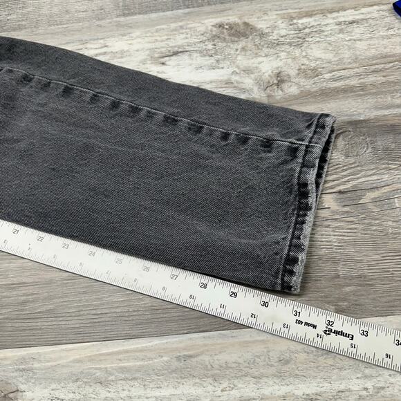 Levis Premium Faded Black Womens 28 Middy Straight Mid Rise Denim Jeans‎ Red Tab - Picture 9 of 14